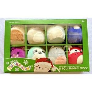 Squishmallow Winter Holiday 8 Pack 4 Inch Plush Ornament Set New Collection 2024